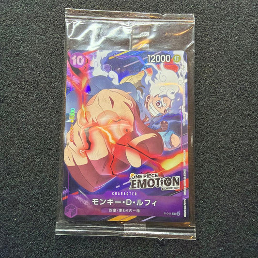 One Piece Monkey D. Luffy Emotion limited edition card in pink and purple with clear case, Japan import