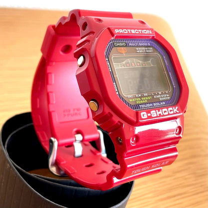 Casio G-Shock G-Lide Square Face 5600 Series GWX-5600C red watch with tide graph and solar power functions