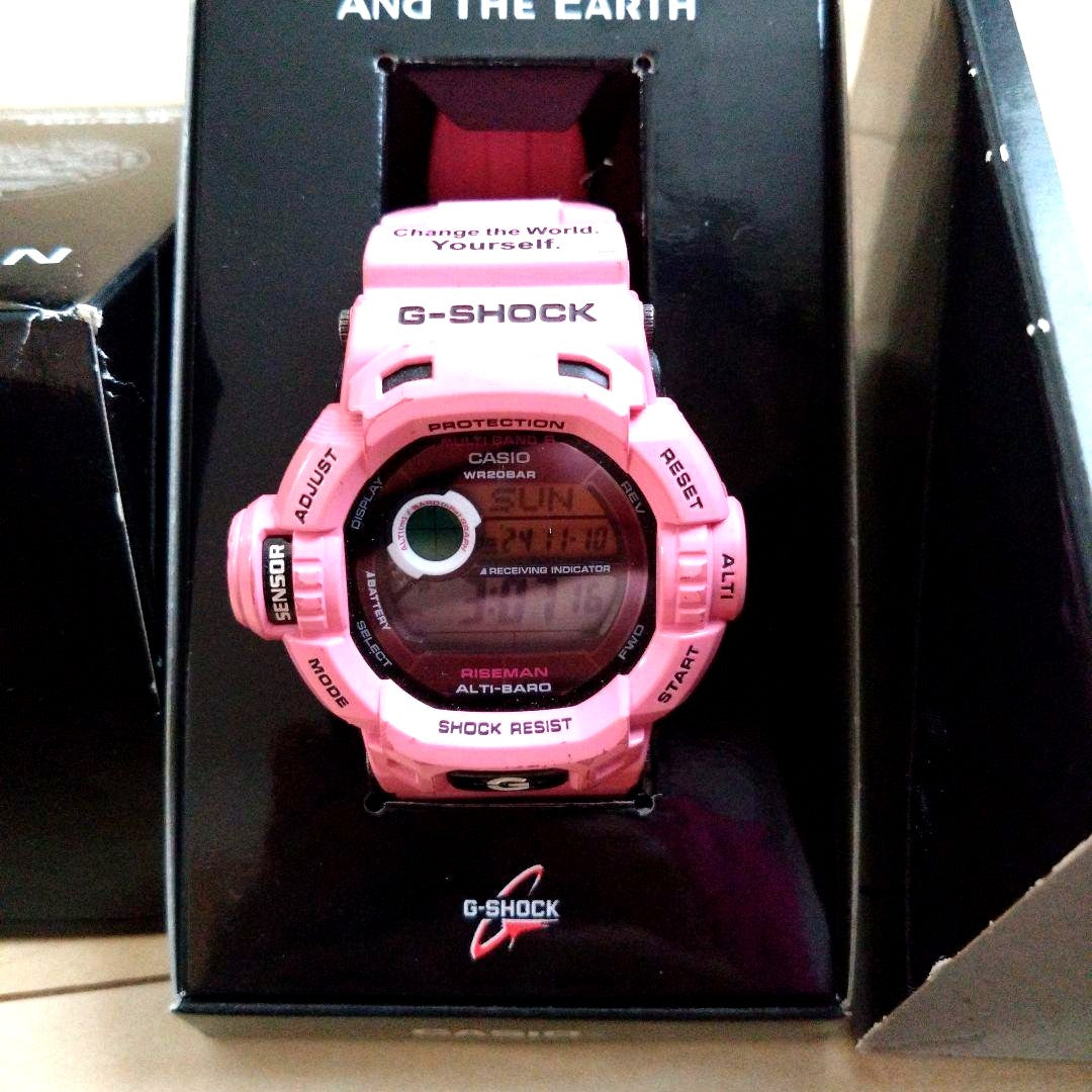 Casio G-Shock RISEMAN GW-9200KJ-4JR pink digital watch 2010 model with solar charging