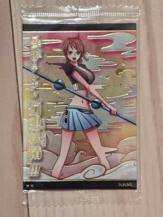 Unopened One Piece Nami card game Enies Lobby LOG.5 R 6-20 bonus insert from Japan