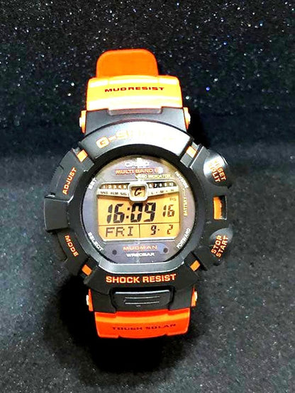 Casio G-Shock GW-9010R Mudman limited edition watch in rescue orange with radio solar movement