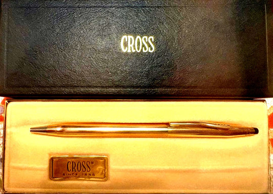 Cross 14K Gold Filled Ballpoint Pen with 1/20 14KT marking and included protective case