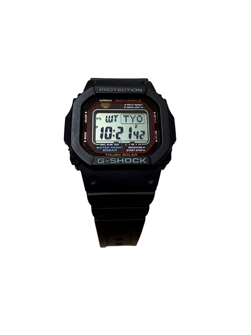 Casio G-Shock GW-M5610 Radio Wave Solar used watch with black resin band and digital display