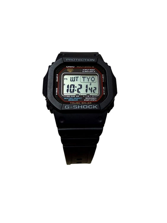 Casio G-Shock GW-M5610 Radio Wave Solar used watch with black resin band and digital display