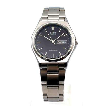 Casio MTP-1240DJ men's quartz wristwatch with date display in silver stainless steel band