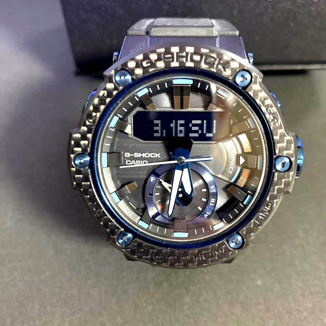 Casio G-Shock GST-B200X-1A2JF men's steel watch with carbon bezel and solar power features