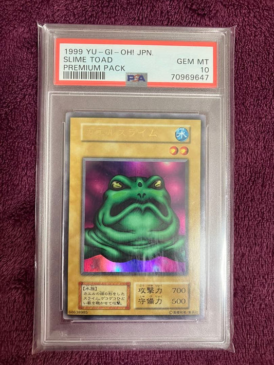 Yu-Gi-Oh Frog Slime Ultra Rare trading card graded PSA 10 from Japan import