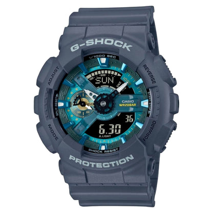Casio G-Shock GM-5600 men’s watch in blue-gray and turquoise with shock resistance, Japan import