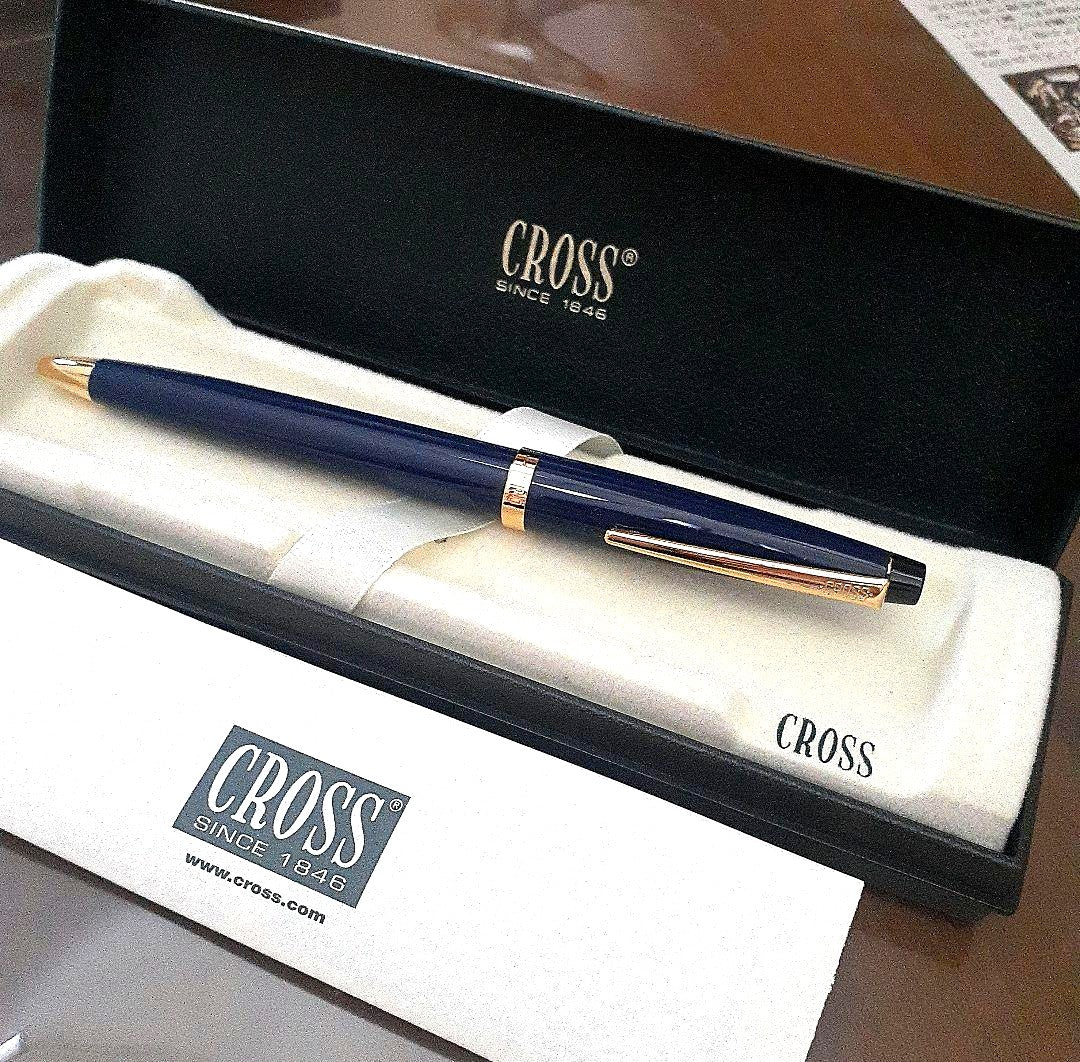Cross Ballpoint Pen Body Navy with Gold Finish and Case