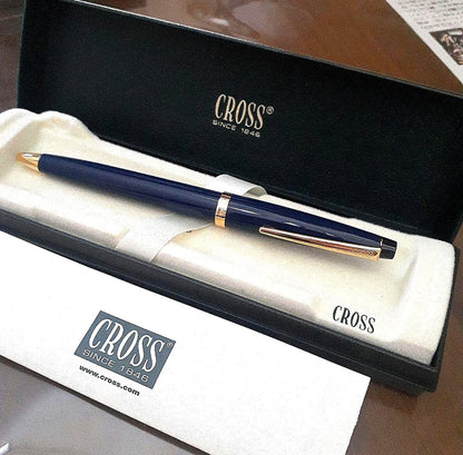 Cross Ballpoint Pen Body Navy with Gold Finish and Case