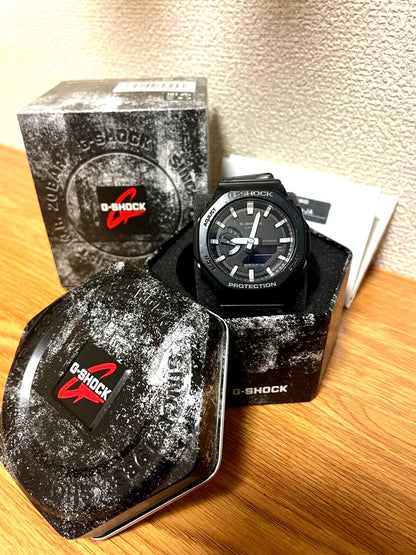 Casio G-Shock GA-2100 5611 slim analog digital watch with octagon bezel and black body
