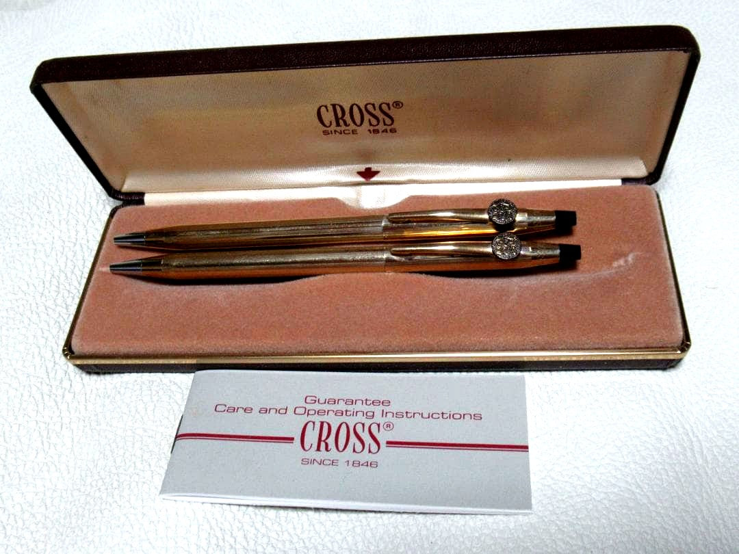 Merrill Lynch Cross Century 10K Gold-Filled Ballpoint Pens Set Japan Import