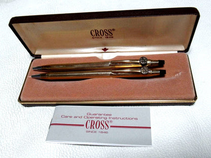 Merrill Lynch Cross Century 10K Gold-Filled Ballpoint Pens Set Japan Import