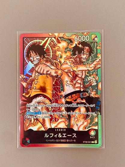 One Piece Card Game Start DeckEX ST30-001 featuring Luffy and Ace collectible card deck