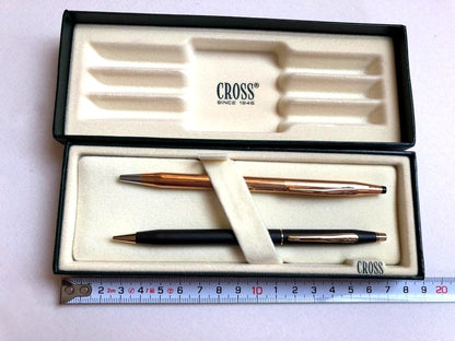 Cross Gold Pen and Black Mechanical Pencil Set