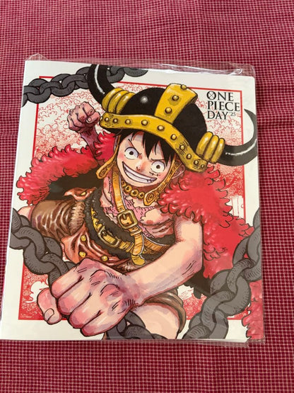 Unofficial One Piece Day 2025 cardholder featuring Ebuff Luffy design with 64 card capacity