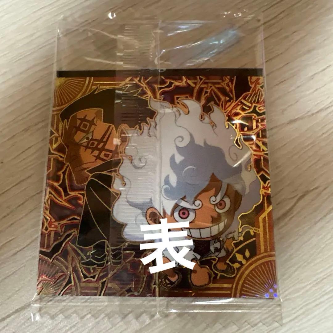 One Piece Weihausen Log 12 wafer seal sheet with Ace, Roger on front and Luffy, Dragon on back