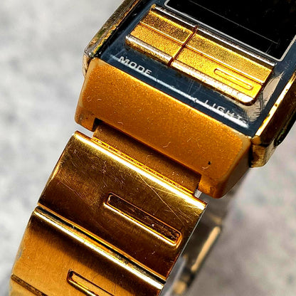 Casio Illuminator LA−201W Gold Watch with Reversed Display — Japan Import
