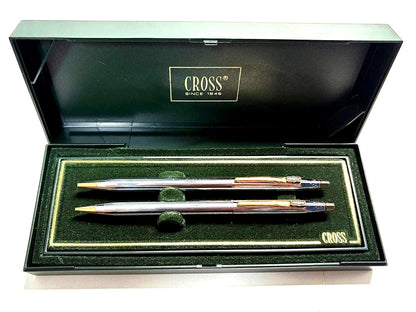 Cross Set Silver Ballpoint Pen and Mechanical Pencil Made in USA