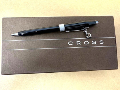 Cross Keychain Heart Charm Pen Twist Mechanism Black Ink Accessories