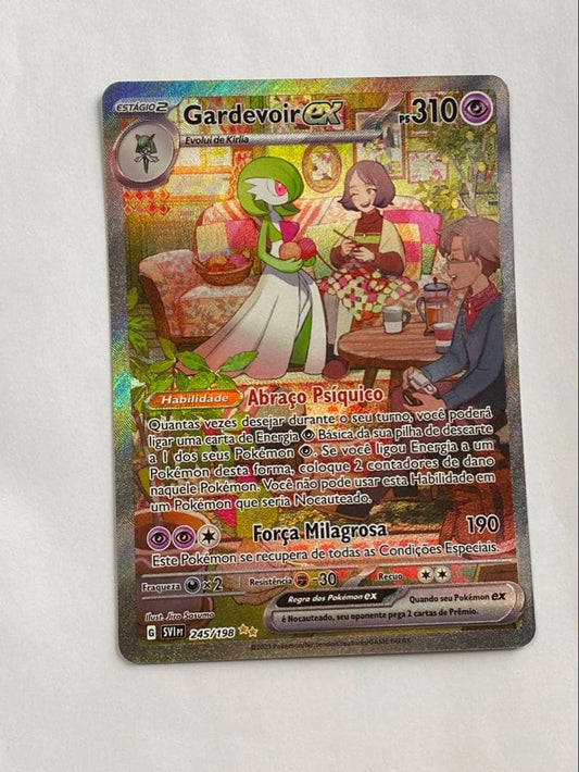 Official Gardevoir EX Portuguese Pokemon card model 245/198 in mint condition