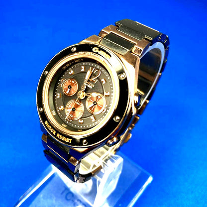 Casio Baby-G MSA-7071CBJ women's shock-resistant solar radio watch with black strap and clear glass face