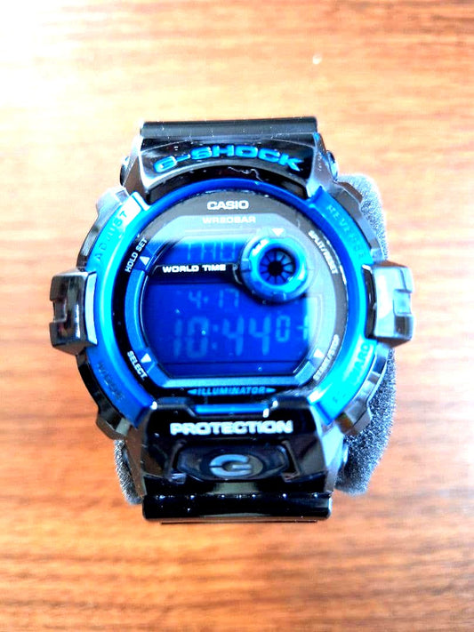 Casio G-Shock G-8900A-1CR digital watch in black and blue with original box and booklet
