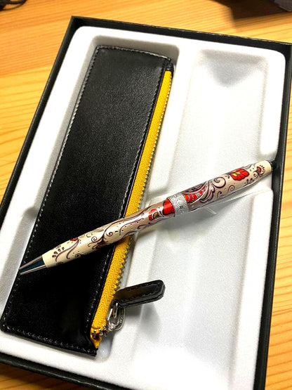 Cross Floral Pattern Ballpoint Pen with Case