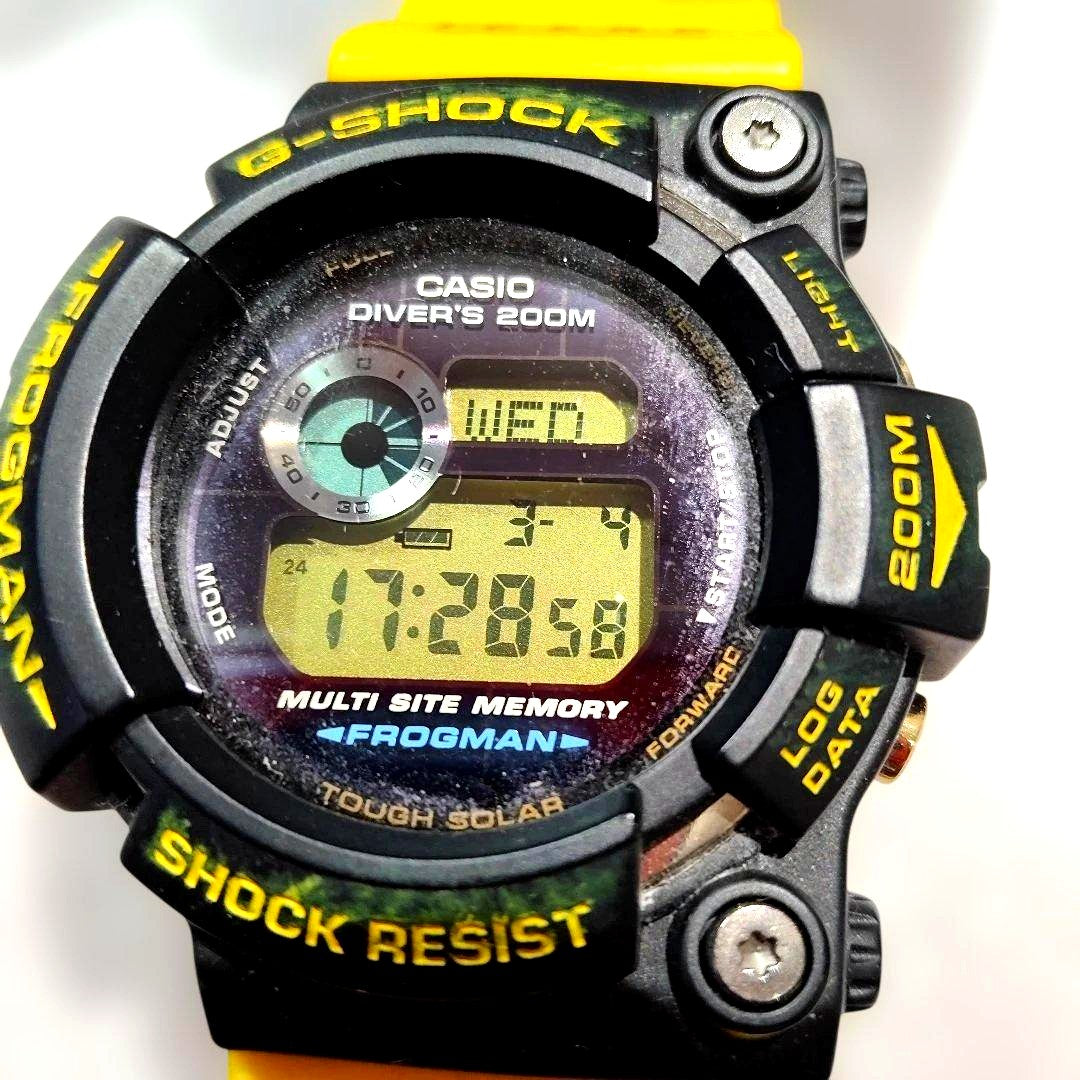 Casio G-Shock Frogman GW-204K Dolphin and Whale model watch with visible signs of use