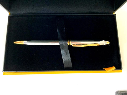 Cross Silver and Gold Ballpoint Pen with Case