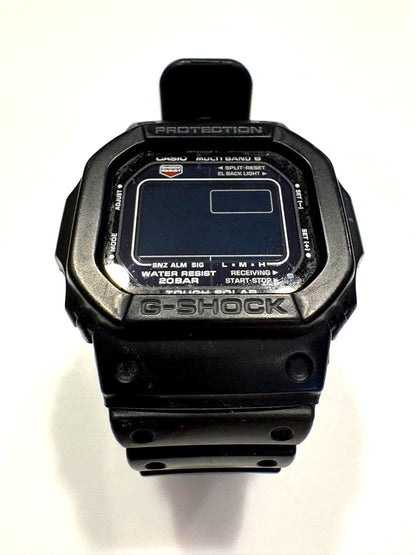 Casio G-Shock GW-M5610 model radio wave solar wristwatch with black resin band and digital display