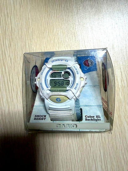 Casio Baby-G White Watch with EL Backlight Shock Resistant Japan Import