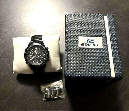 Casio Edifice EQW-550 Multiband Six Radio Solar Watch with stainless steel body and black dial