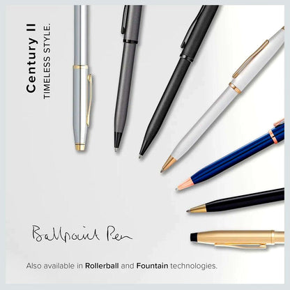 Cross Century II Pearl White Lacquer Ballpoint Pen Model with Premium Gift Box and Shipper