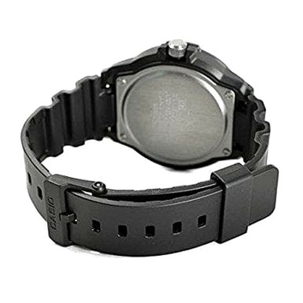 Casio MRW-200H-1E standard black and gold unisex wristwatch with resin glass and water resistance
