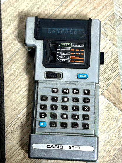 Casio ST-1 retro style calculator with black dedicated case Japan import