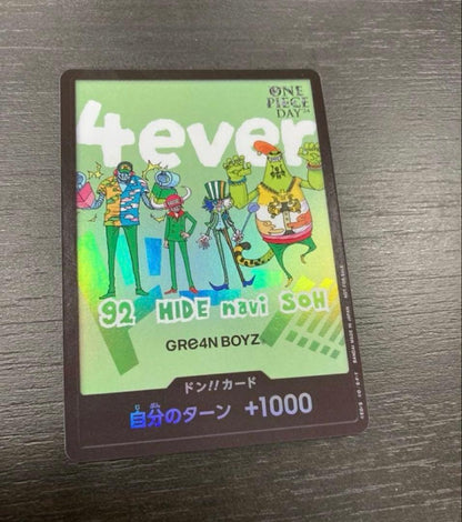 GRe4N BOYZ One Piece Don Card Parallel Promo collectible card from Japan shown on white background