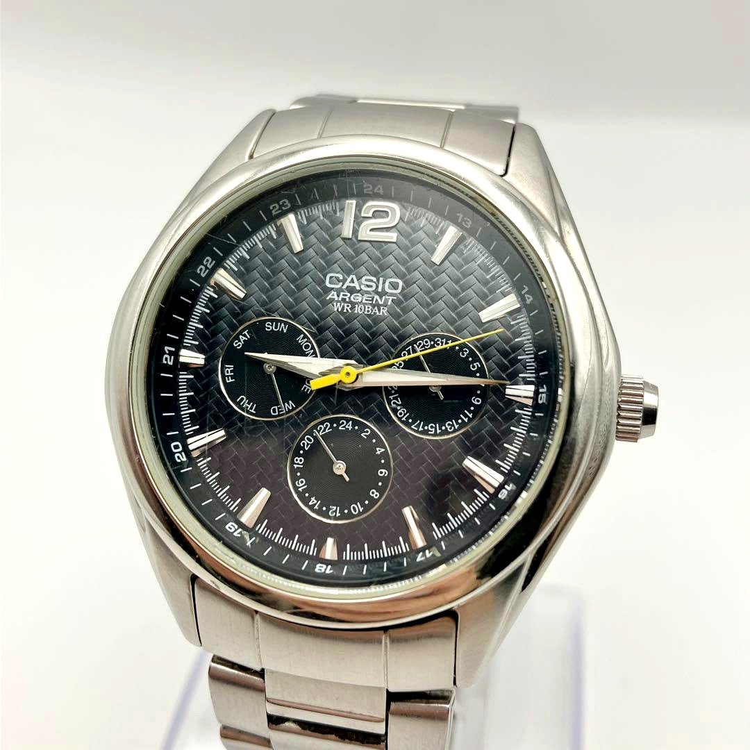 Casio Argento WR Black Watch for Men