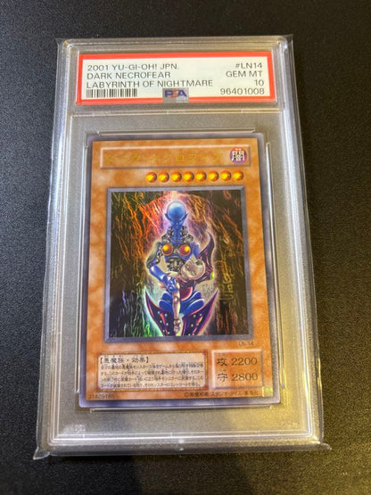 Yu-Gi-Oh Dark Necrofear LN-14 Ultra Rare PSA 10 graded card from Labyrinth of Nightmare set Japan import