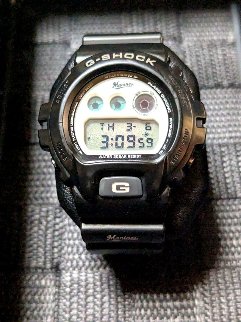 Casio G-Shock DW-6900FS watch limited edition for Chiba Lotte Marines 40th Anniversary, black with logo