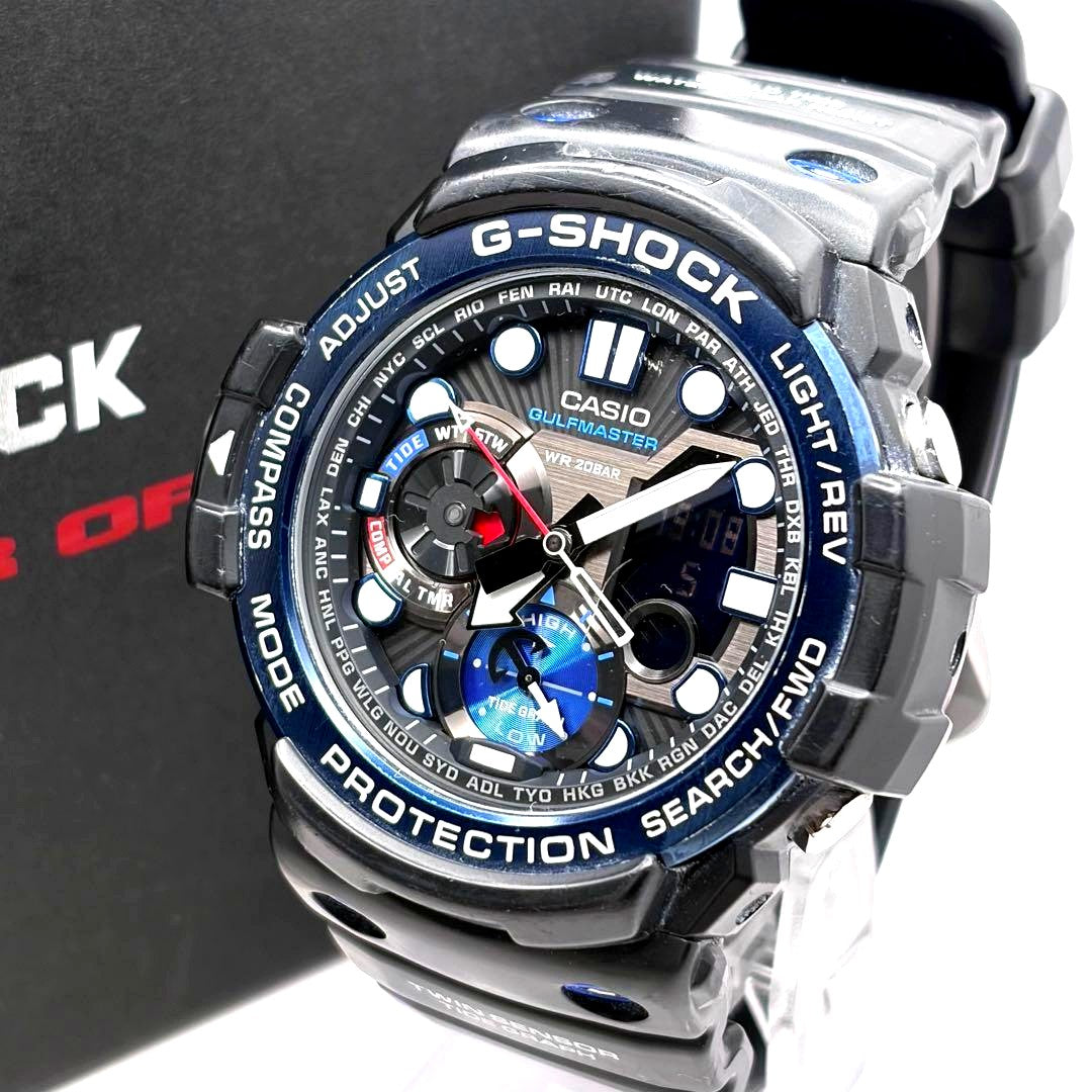 Casio G-Shock Gulfmaster GN-1000B-1AJF watch with black dial and stainless steel case