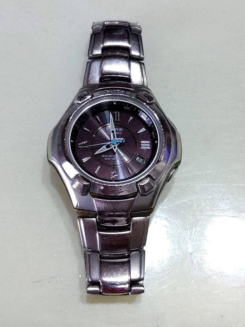 Casio Baby-G G-ms radio solar analog watch with black dial and metal band, Japan import