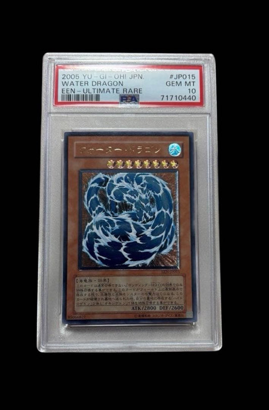 Yugioh Water Dragon Relic trading card graded PSA10, Japan import, showing card front