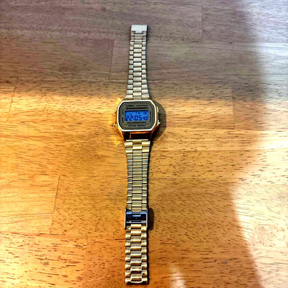 Casio Digital Watch in Gold with Alarm and Chronograph — Japan Import