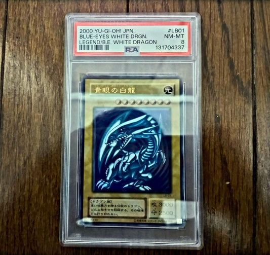 Bandai Blue-Eyes White Dragon LB-01 PSA8 Grade 8 Japanese Yu-Gi-Oh! trading card
