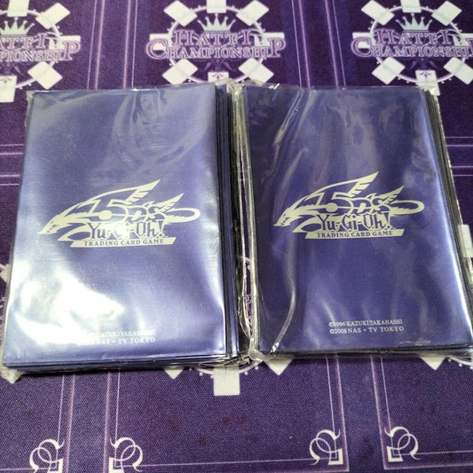Purple Tin Can Sleeve containing 2 packs of 40 Yu-Gi-Oh card sleeves each