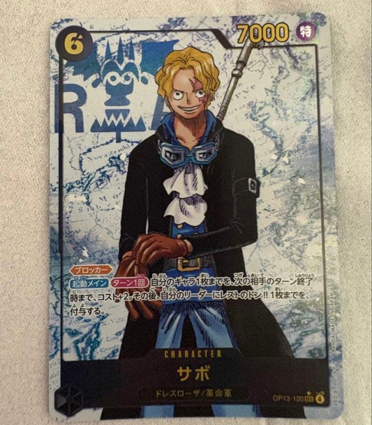 One Piece Card Game Sabo Secret Parallel Card in protective sleeve