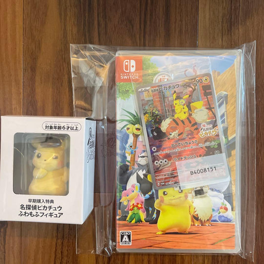 Nintendo Switch Detective Pikachu console with promotional Pikachu card Japan import unopened