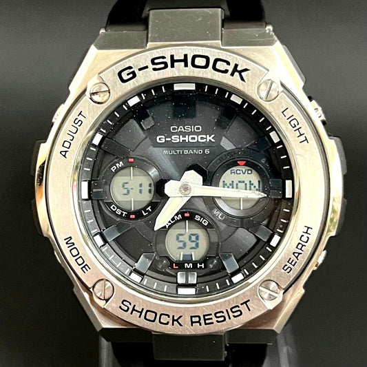 Casio G-Shock GST-W110 Radio Solar Watch Japan Import with black dial and layered bezel