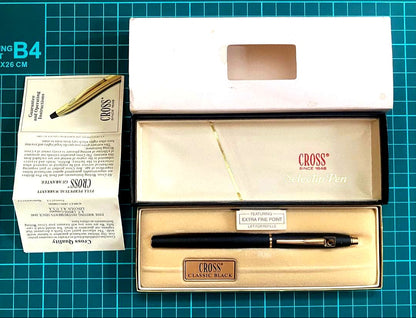Cross heavy duty metal ballpoint pen with engraved logo body only Japan import used condition